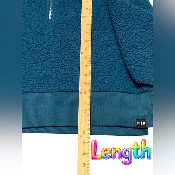 Victoria's Secret PINK SHERPA HALF - ZIP COZY PULLOVER  size L - Picture 2 of 5